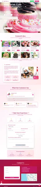 Full-page screenshot of the Bake With Love website